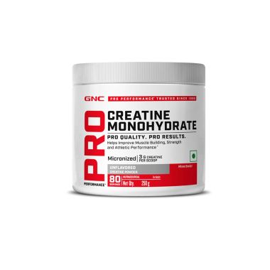 GNC: Creatine Monohydrate with Shaker Combo | Unflavoured | 250gm | 750ml