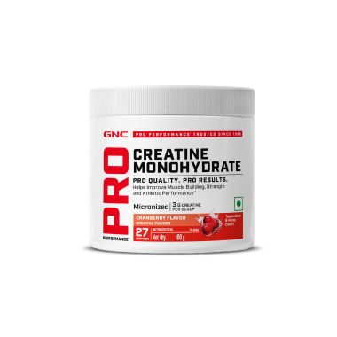 GNC: Creatine Monohydrate with Shaker Combo | 100gm | Cranberry | 750ml