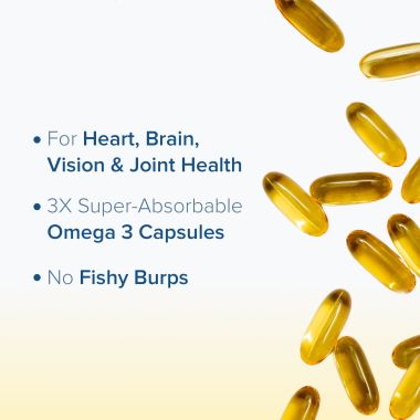 GNC: Triple Strength Fish Oil Omega 3 Capsules for Men & Women | 900mg EPA & DHA | 30 Softgels