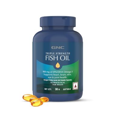 GNC: Triple Strength Fish Oil Omega 3 Capsules for Men & Women | 900mg EPA &...