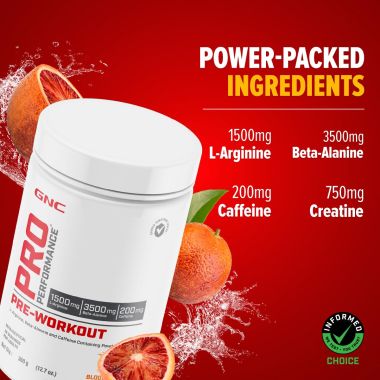 GNC: Pro Performance Pre-Workout  Blood Orange | 360 gm