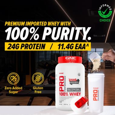 GNC: Pro Performance 100% Whey Protein Powder | Creamy Strawberry | 2 lbs