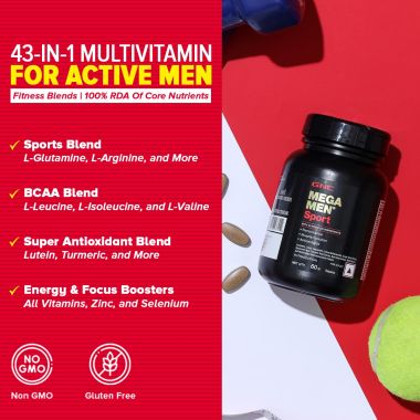 GNC: Mega Men Sport Multivitamin for Men | Formulated In USA | 43 Premium Ingredients | 60 Tablets