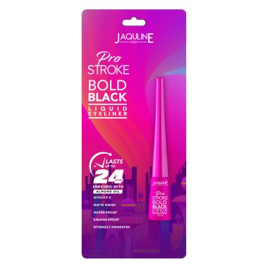 Jaquline USA: Pro Stroke Bold Black Liquid Eyeliner 24Hrs 3.5ml