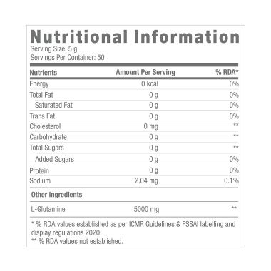 GNC: Pro Performance L-Glutamine 5000 mg  Unflavoured | 250 gm