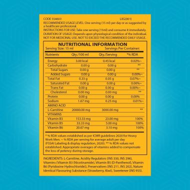 GNC: Liquid L-Carnitine 3000mg Strawberry Kiwi | 450 ml