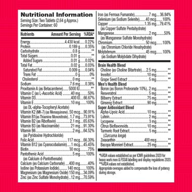 GNC: Mega Men 50 Plus Multivitamin | Formulated In USA | 37 Premium Ingredients | 120 Tablets