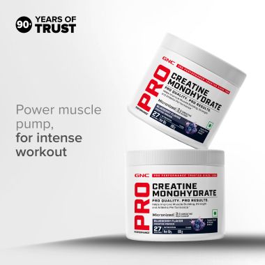 GNC: Creatine Monohydrate with Shaker Combo | 100gm | Blueberry | 750ml