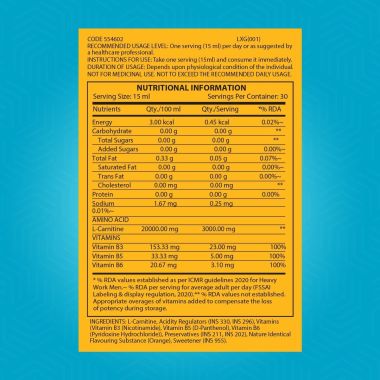 GNC: Liquid L-Carnitine 3000mg  Orange | 450 ml