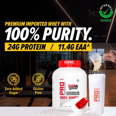 GNC: Pro Performance 100% Whey Protein Powder | Creamy Strawberry | 4 lbs