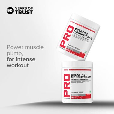 GNC: Creatine Monohydrate with Shaker Combo | 400gm | Unflavoured | 750ml