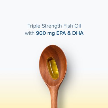 GNC: Triple Strength Fish Oil Omega 3 Capsules for Men & Women | 900mg EPA & DHA | 120 Softgels