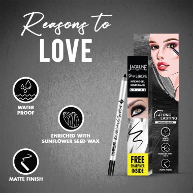 Jaquline USA: Pro Stroke Intense Gel Kajal and Sharpener 1.2gm