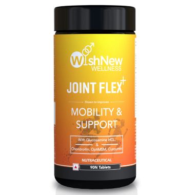 Wishnew Wellness: JOINT FLEX+ | Comprehensive Joint Support with Glucosamine, Chondroitin, and MSM | Improves Mobility & Flexibility - 90 Tablets
