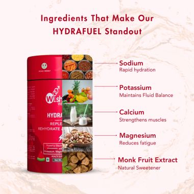 Wishnew Wellness: HYDRAFUEL Tigers Blood Flavor | Instant Drink Mix | 20 Servings | Replenish, Rehydrate & Energize | 100% Vegetarian