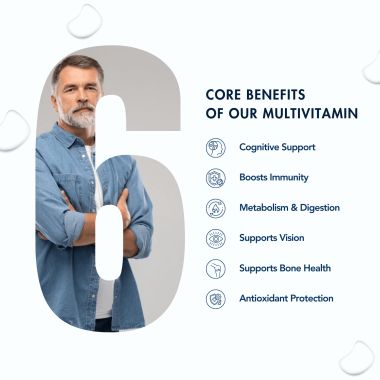 Wishnew Wellness: DAILY RITUAL Men 50+ Multivitamin | Delayed Release Capsules for Optimal Absorption | 22 Essential Nutrients with Cognitive & Joint Support | Overall Health & Vitality - 60 Vegetarian Capsules
