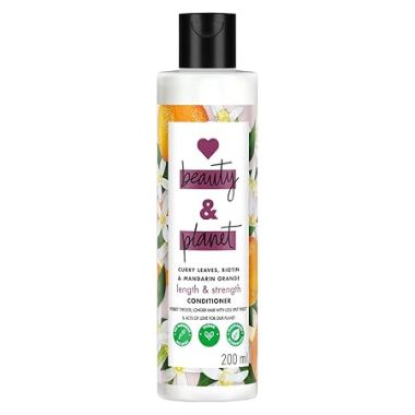 Love Beauty And Planet: Curry Leaves, Biotin & Mandarin Natural Conditioner For Split-End Free For All Long Hair|No Sulfates,No Paraben|200Ml,1 Count