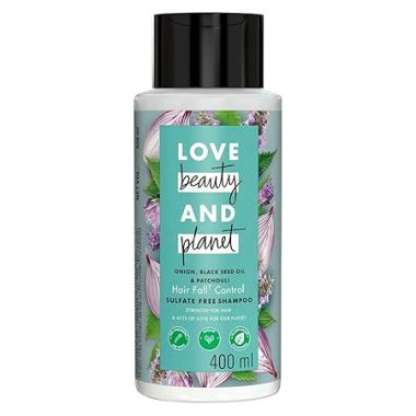 Love Beauty And Planet: Onion Oil|| Blackseed Oil & Patchouli Sulfate Free Hairfall Control Shampoo|| No Parabens|| No Dyes|| Patchouli Essential Oil|| 400 ml