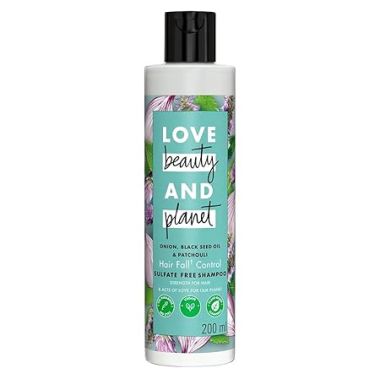 Love Beauty And Planet: Onion oil|| Blackseed oil & Patchouli Sulfate Free Hairfall control Shampoo|| No Parabens|| No Dyes|| Patchouli Essential Oil|| 200 ml