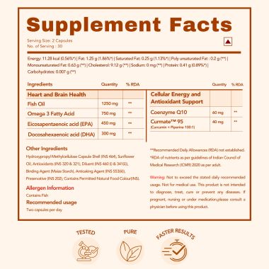 Wishnew Wellness: DAILY RITUAL | Triple Strength Fish Oil with Omega-3s & CoQ-10 | 60 Liquid Fill Capsules