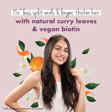 Love Beauty And Planet: Curry Leaves, Biotin & Mandarin Natural Conditioner for Split-end Free Long Hair|No Sulfates,No Paraben|400ml