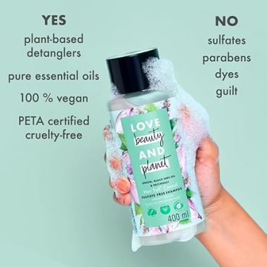 Love Beauty And Planet: Onion Oil|| Blackseed Oil & Patchouli Sulfate Free Hairfall Control Shampoo|| No Parabens|| No Dyes|| Patchouli Essential Oil|| 400 ml