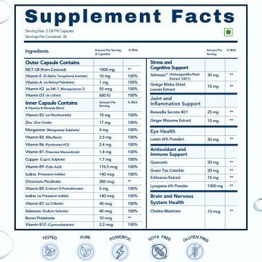 Wishnew Wellness: DAILY RITUAL Men 50+ Multivitamin | Delayed Release Capsules for Optimal Absorption | 22 Essential Nutrients with Cognitive & Joint Support | Overall Health & Vitality - 60 Vegetarian Capsules