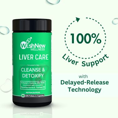 Wishnew Wellness: LIVER CARE | Detoxifying Liver Support with NAC, Milk Thistle, and Curmate95 | 60 Vegetarian Capsules