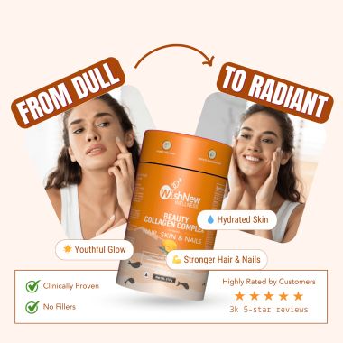 Wishnew Wellness: BEAUTY COLLAGEN COMPLEX | 21 Servings | Healthy Hair, Skin & Nails | Mango Flavor