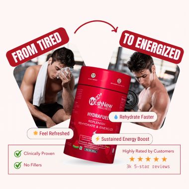 Wishnew Wellness: HYDRAFUEL Tigers Blood Flavor | Instant Drink Mix | 20 Servings | Replenish, Rehydrate & Energize | 100% Vegetarian