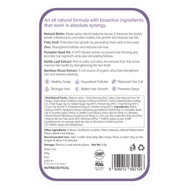 Wellbeing Nutrition: Healthy Hair Melts - 30 Oral Strips