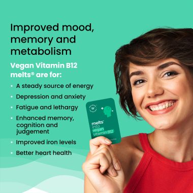 Wellbeing Nutrition: Vegan Vitamin B12 Melts - 30 Oral Strips