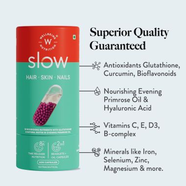 Wellbeing Nutrition: Slow Hair Skin & Nails | Collagen Glutathione - 60 Capsules