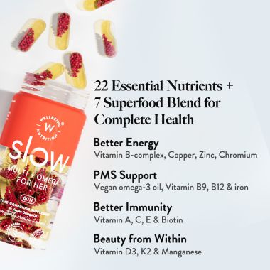 Wellbeing Nutrition: Slow Multi + Omega for Her Multivitamin capsule for Women - 60 Capsules