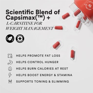 Wellbeing Nutrition: Burn with Capsimax™, Garcinia, Chromium & Liquid L-Carnitine | 60 Veg Caps