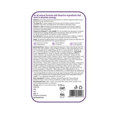 Wellbeing Nutrition: Frozen Elsa & Anna Melts - Kids Organic Multivitamin with Vitamin A, B-Complex, C, D and Iron - 30 Oral Thin Strips)