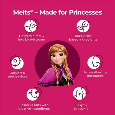 Wellbeing Nutrition: Frozen Anna Melts | Kids Vegan Algae Omega - Strawberry Mint Flavor (30 Oral Thin Strips)