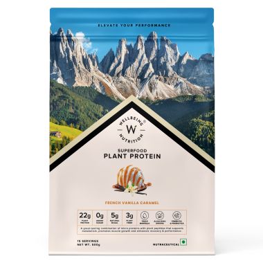 Wellbeing Nutrition: Superfood Plant Protein - Vanilla Caramel - 500 gm