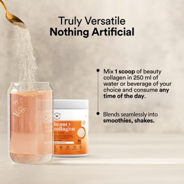 Wellbeing Nutrition: Beauty Korean Marine Collagen Peptides - Mango Peach Flavor | 250 gm