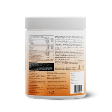 Wellbeing Nutrition: Beauty Korean Marine Collagen Peptides - Mango Peach Flavor | 250 gm