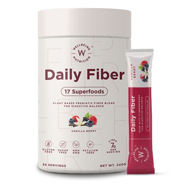 Wellbeing Nutrition: Daily Fiber - Vanilla Berry Flavor - 30 Servings