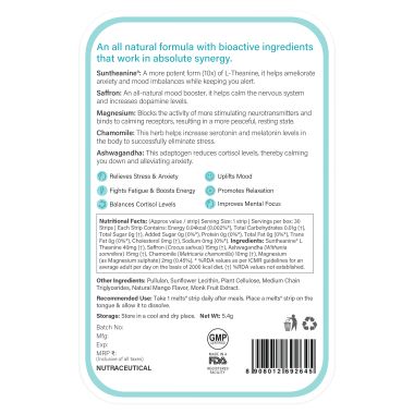 Wellbeing Nutrition: Melts Calm & Relaxation - 30 oral strips