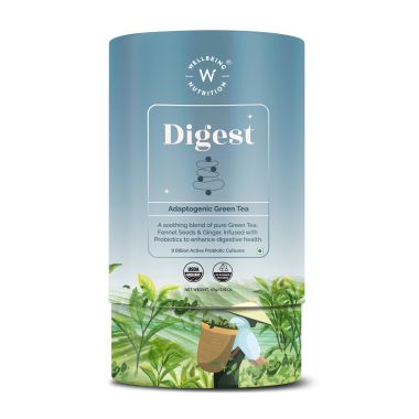 Wellbeing Nutrition: Digest Green Tea with 8B CFU, Ginger, Fennel Seeds - 40gm