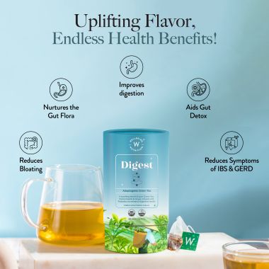 Wellbeing Nutrition: Digest Green Tea with 8B CFU, Ginger, Fennel Seeds - 40gm