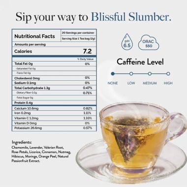 Wellbeing Nutrition: Sleep Tea with 5mg Melatonin, Chamomile, Valerian Root - 40gm