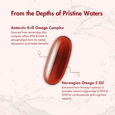 Wishnew Wellness: KRILL OMEGA COMPLEX | 60 Softgel Capsules | Full Spectrum Support for Heart & Brain Health
