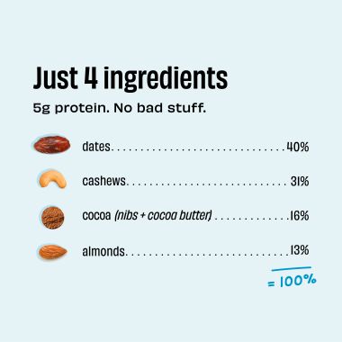 The Whole Truth: Vegan Energy Bars - Almond Choco Fudge - Pack of 6 (6 x 40g) - Dairy Free - No Added Sugar - All Natural