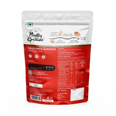 Nutty Gritties: California Almonds for essential nutritional requirements - Pack of 2 - 1 kg each