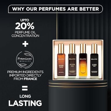 BELLAVITA: Men Perfume Gift Set 4x20ml Long Lasting Fragrance Perfume - 80 ml