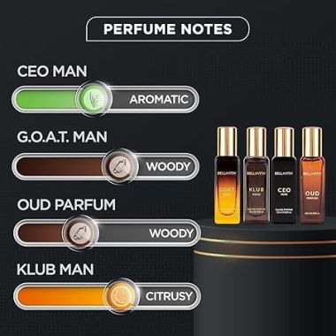 BELLAVITA: Men Perfume Gift Set 4x20ml Long Lasting Fragrance Perfume - 80 ml